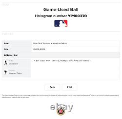 2023 ALCS Game Used Astros Jose Altuve vs. New York Yankees 10/19/2022 Ball