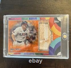 2023 Topps World Baseball Classic Mike Trout Game Used Base Relic Orange /25