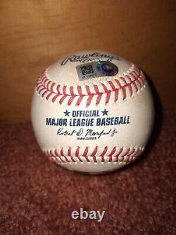 21 NLCS OZZIE ALBIES Game Used Ball 10/21/21 Game 5 (2 pitches)