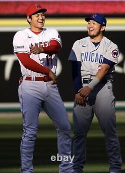 23 Chicago Cubs vs Shohei Ohtani Game Used Lineup Card MLB COA Signed David Ross
