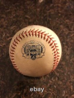 7/19/2017 Braves Addison Russell DOUBLE Game used ball Inaugural Season Logo