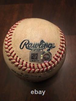 7/19/2017 Braves Addison Russell DOUBLE Game used ball Inaugural Season Logo