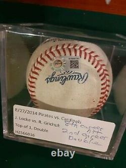 8-27-2014 Randall Grichuk Career Hit #8 Game Used Baseball MLB Authenticated