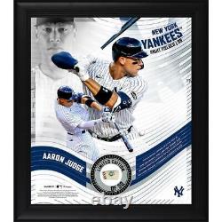 AARON JUDGE New York Yankees Framed 15 x 17 Game Used Baseball Collage LE 50
