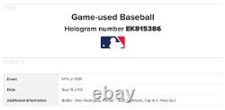 ALEX RODRIGUEZ Redmond Game Used Baseball fly out BLUE JAYS v YANKEES Sept 2013