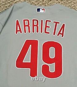 ARRIETA #49 size 46 2020 PHILADELPHIA PHILLIES Road Gray game used jersey MLB