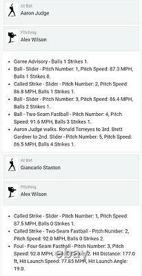 Aaron Judge & Giancarlo Stanton Game Used Rawlings Official MLB Baseball MLB