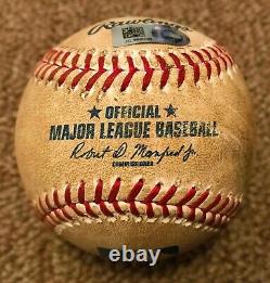 Aaron Judge MLB Holo Game Used Baseball 2017 Rookie Single Career Hit 57 Yankees