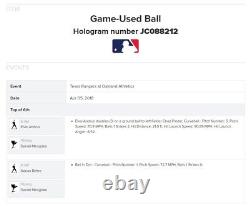 Adrian Beltre Milestone Hit #3054 & 3055 Mlb Game Used Baseball Rangers 4/5/2018