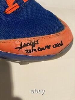 Ahmed Rosario Game Used Cleat New York Mets Autographed Inscribed Fanatics Coa