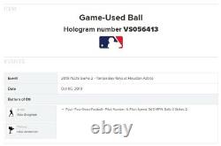 Alex Bregman Astros 2019 ALDS Game 2 Game Used Baseball 10/5/19 vs Rays Hit Foul