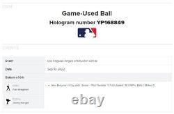 Alex Bregman Astros Game Used HIT BY PITCH Baseball 9/10/2022 60th Logo HBP #42