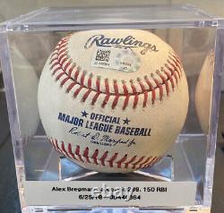 Alex Bregman Houston Astros Game Used OMLB Baseball RBI Single Career RBI #150