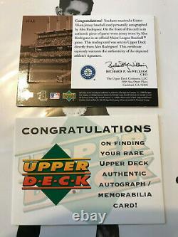 Alex Rodriguez signed 2000 Upper Deck Game Used Jersey Auto autograph H-AR COA