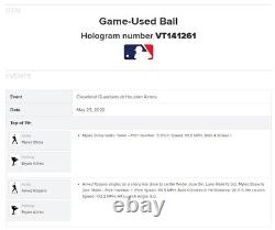 Amed Rosario Guardians Game Used SINGLE Baseball 5/23/2022 vs Astros SPACE CITY