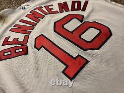 Andrew Benintendi MLB Holo Game Used Jersey 2019 Road Boston Red Sox (Pine Tar)