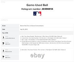 Andrew Benintendi Mookie Betts 2019 Opening Day Logo Game-used Baseball Red Sox