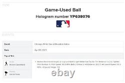 Andrew Benintendi White Sox Game Used SINGLE Baseball 4/1/2023 v Astros Hit #782