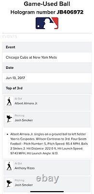 Anthony Rizzo Cubs Game Used OMLB Baseball RBI Double Almora Single