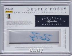 BUSTER POSEY 2014 National Treasures Game Used Jersey Button Auto Giants 1/6