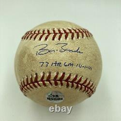 Barry Bonds 73rd Home Run Game Signed Game Used Baseball 10-01-2001 PSA DNA COA