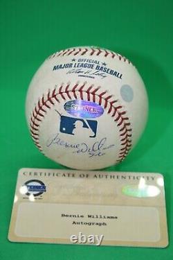 Bernie Williams autographed Game Used Baseball from his 2,200th Career Hit Game