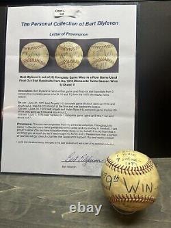 Bert Blyleven 1973 Game Used Pitched Shutout Baseball GU Collection LOA Signed