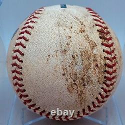 Blake Treinen K Cody Bellinger A's 50th Logo Game Used Baseball Dodgers 8/18/18