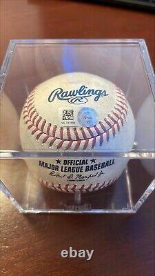COOPER HUMMEL Rookie 2ND MLB DOUBLE/9TH HIT Game Used Baseball SEATTLE MARINERS