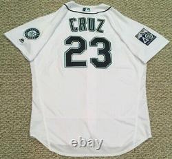 CRUZ size 50 #23 2017 Seattle Mariners game used jersey home white 50th MLB HOLO