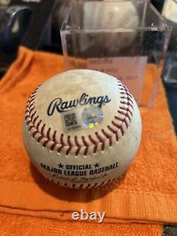 Carlos Beltran Astros Game Used RBI SINGLE Baseball 9/16/ 2017 v Seattle HIT WS