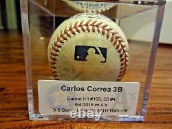 Carlos Correa Astros Game Used TRIPLE Baseball 6/4/2016 Hit #165 Walk-Off Game