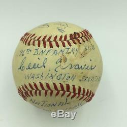 Cecil Travis World War 2 Signed Inscribed Game Used Championship Baseball JSA