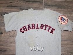 Charlotte Hornets 1965 Minor League Baseball Game Used Jersey Rawlings 42 Rare