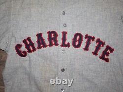 Charlotte Hornets 1965 Minor League Baseball Game Used Jersey Rawlings 42 Rare