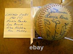 Chicago Cubs Signed Baseball From 1961 (used, Very Good Condition)