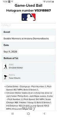 Christian Walker Game Used Dbacks Baseball RBI Triple MLB Authenticated