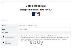 Christopher Morel Cubs Game Used SINGLE Baseball 5/17/2023 vs Astros Hit #102
