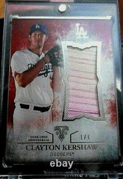 Clayton Kershaw Rare 1/1 2015 Topps Game used Bat
