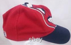 Cleveland Indians Vintage Wool The Game Big Logo MLB Baseball Snapback Hat Wahoo