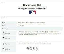 DJ LeMahieu Yankees Game Used SINGLE Baseball 10/12/2019 ALCS Game 1 Hit + Judge