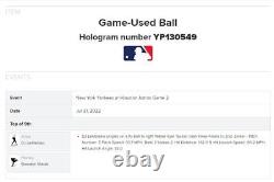 DJ LeMahieu Yankees Game Used SINGLE Baseball 7/21/2022 Hit #1541 Astros 60 Logo