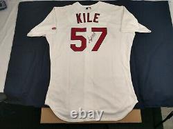 Darryl Kile 2000 St. Louis Cardinals #57 Autographed (2X) Game Used Home Jersey