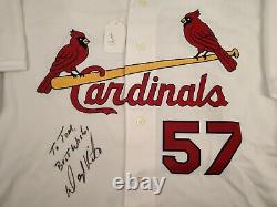 Darryl Kile 2000 St. Louis Cardinals #57 Autographed (2X) Game Used Home Jersey