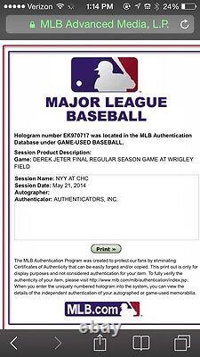 Derek Jeter Signed Game Used Baseball From Final Game Wrigley-Signed Under Logo