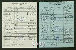 Detroit 8/31/92 Baseball Orig Game Used Lineup Cards From Umpire Don Denkinger