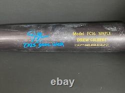 Drew Gilbert Mets Auto Signed 2023 Game Used Cracked Bat Beckett Hologram