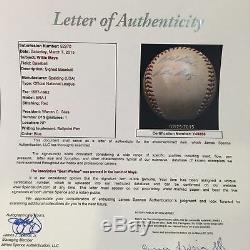 Early Career 1950's Willie Mays Signed Game Used NL Giles Baseball JSA COA Auto