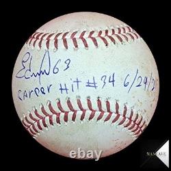 Edmundo Sosa Autographed Game Used Single Career Hit #34 6/29/21 JSA Phillies