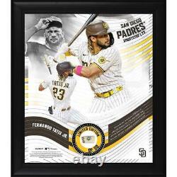 FERNANDO TATIS Jr. Padres Framed 15 x 17 Game Used Baseball Collage LE 50